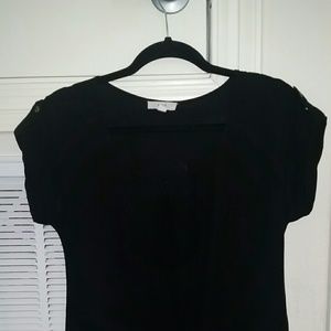 Cute Black Dress Shirt With Gold Detail